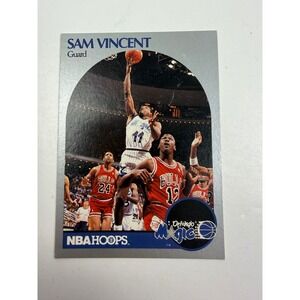 1990 NBA Hoops Sam Vincent 223 Orlando Magic Michael Jordan Cameo Basetball Card